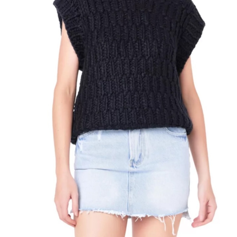 ENGLISH FACTORY women’s chunky knit sweater black